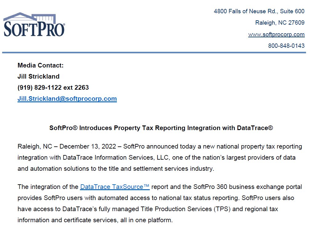 SoftPro Press Release Thumbnail