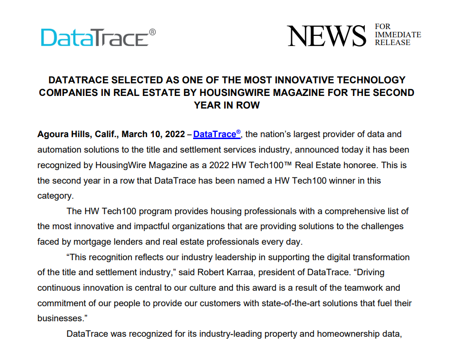 DT Housingwire Tech100 Honoree Thumb
