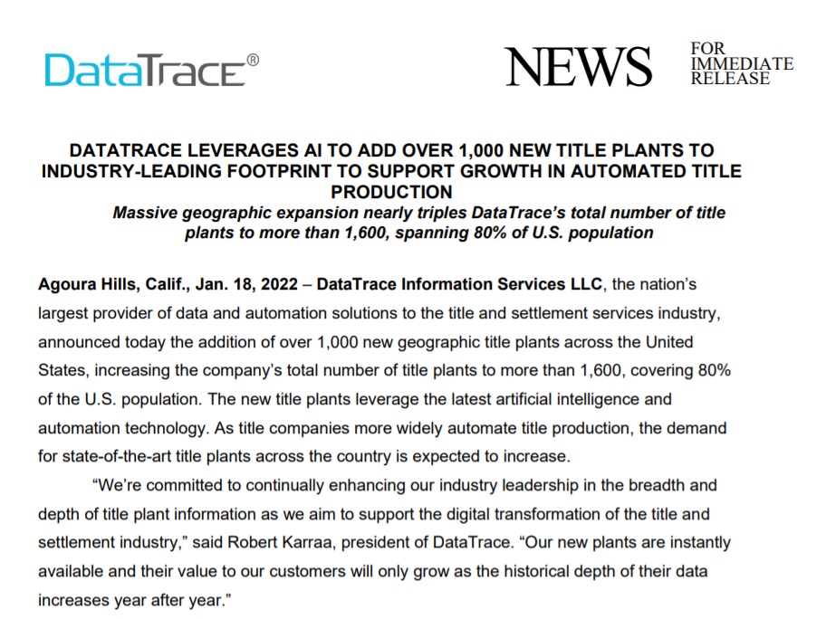 SoftPro Announces Integration with DataTrace
