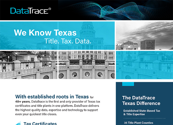 DataTrace Texas Title Plant Coverage