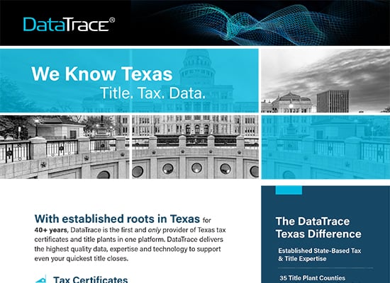DataTrace Texas Title Plant Coverage