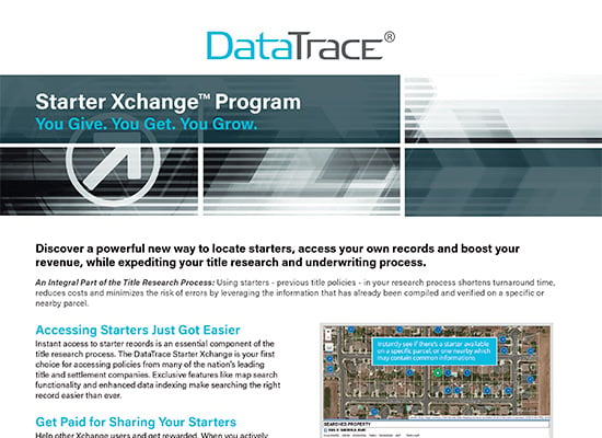 Starter Xchange Program sheet