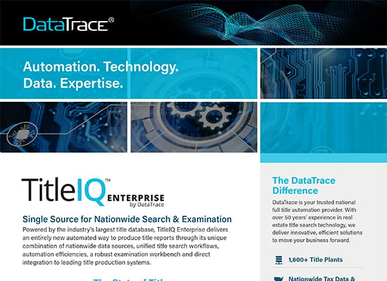 DataTrace TitleIQ Enterprise Product Sheet