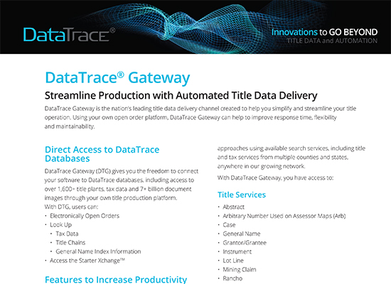 Gateway Automated Title Data Delivery