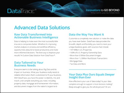 DataTrace Advanced Data Solutions Product Sheet