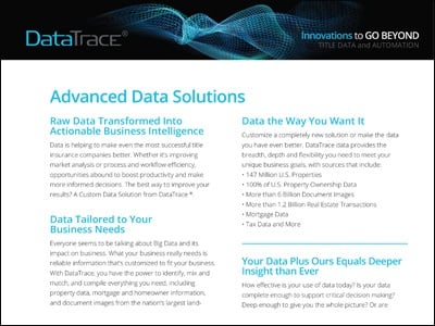 DataTrace Advanced Data Solutions Product Sheet