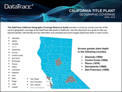 DataTrace California Title Plant Coverage