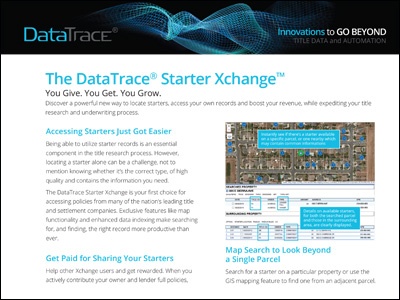 DataTrace Starter Xchange Program Product Sheet