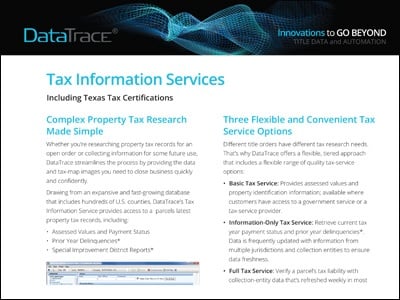 DataTrace Tax Information Services