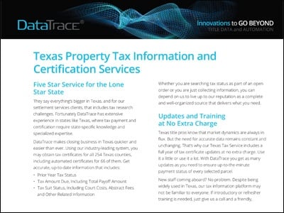 DataTrace Texas Property Tax Services