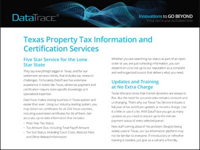 DataTrace Texas Property Tax Services