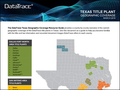 DataTrace Texas Title Plant Coverage