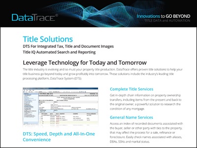 DataTrace Title Solutions Overview