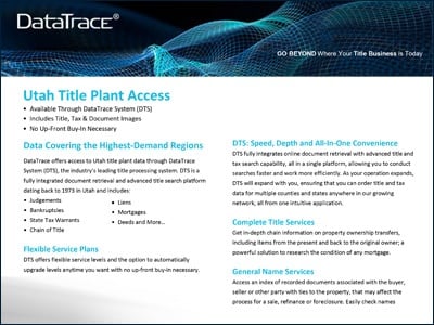 Salt Lake County, Utah Title Plant Access