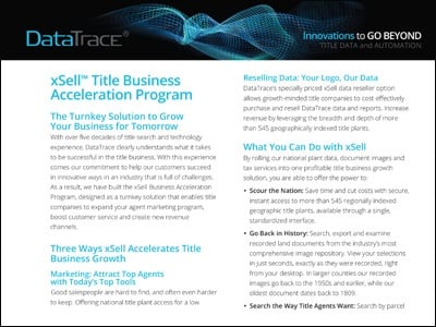 DataTrace xSell Title Business Acceleration Program